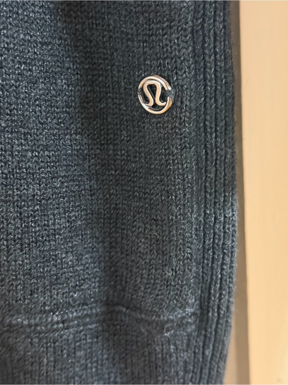 lululemon Black Ribbed jumpsuit with Metal Logo